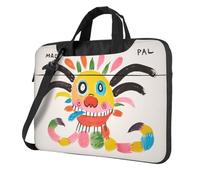 WBQLSL Sac à bandoulière et mallette pour ordinateur portable avec impression graffiti monstre, facile à transporter pour les voyages d'affaires et le travail, Noir , 13 inch