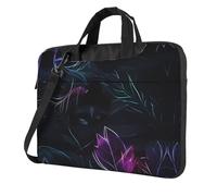 WBQLSL Sac à bandoulière et mallette pour ordinateur portable avec impression mystère noire, facile à transporter pour les voyages d'affaires et le travail, Noir , 15.6 inch