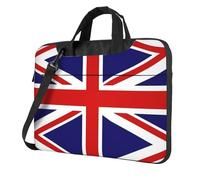WBQLSL Sac à bandoulière et mallette pour ordinateur portable imprimé drapeau du Royaume-Uni, facile à transporter pour les voyages d'affaires et le travail, Noir , 15.6 inch
