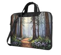 WBQLSL Sac à bandoulière et mallette pour ordinateur portable imprimé mangroves dans la brume, facile à transporter pour les voyages d'affaires et le travail, Noir , 13 inch