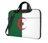 WBQLSL Sac à bandoulière et mallette pour ordinateur portable Motif drapeau de l'Algérie Facile à transporter pour les voyages d'affaires et le travail, Noir , 13 inch