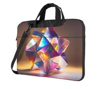 WBQLSL Sac à bandoulière holographique pour ordinateur portable avec impression origami, facile à transporter pour les voyages d'affaires et le travail, Noir , 15.6 inch