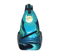 WBQLSL Sac à bandoulière imprimé Water Moon Cave - Sac de voyage léger, parfait pour les trajets quotidiens et le cyclisme