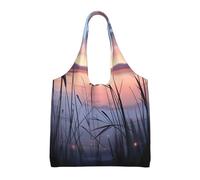 WBQLSL Sac à bandoulière Lake View Sunset - Pratique à transporter, adapté pour le shopping, le travail et l'étude, noir, taille unique