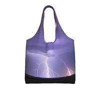 WBQLSL Sac à bandoulière Lightning Storm - Pratique à transporter, adapté pour le shopping, le travail et l'étude, noir, taille unique