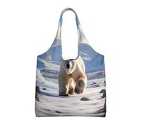 WBQLSL Sac à bandoulière motif ours polaire - Pratique à transporter, adapté pour le shopping, le travail et l'étude, noir, taille unique