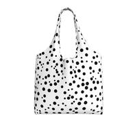 WBQLSL Sac à bandoulière noir et blanc à pois - pratique à transporter, adapté pour le shopping, le travail et l'étude, noir, taille unique