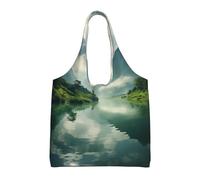 WBQLSL Sac à bandoulière paysage - Pratique à transporter, adapté pour le shopping, le travail et l'étude, noir, taille unique