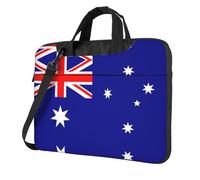 WBQLSL Sac à bandoulière pour ordinateur portable imprimé drapeau australien, facile à transporter pour les voyages d'affaires et le travail, Noir , 13 inch