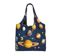 WBQLSL Sac à bandoulière Solar System Planets - Pratique à transporter, adapté pour le shopping, le travail et l'étude, noir, taille unique