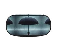 WBQLSL Sac à crayons avec parapluie noir sous la pluie - Grande capacité - Séparateur multicouche - Fournitures de bureau d'apprentissage unisexe