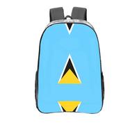 WBQLSL Sac à dos avec drapeau de Sainte-Lucie transparent pour équipement de sport, papeterie et accessoires quotidiens