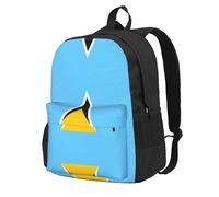 WBQLSL Sac à dos de sport de plein air imprimé drapeau de Sainte-Lucie sac à dos léger et durable sac de randonnée