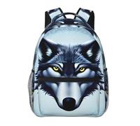 WBQLSL Sac à dos de voyage léger à tête de loup féroce adapté pour la randonnée, les voyages d'affaires, le camping, le fitness, l'école, l'université et d'autres occasions, avec un design