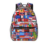 WBQLSL Sac à dos de voyage léger avec différents drapeaux adapté pour la randonnée, les voyages d'affaires, le camping, le fitness, l'école, l'université et d'autres occasions, avec un design