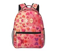 WBQLSL Sac à dos de voyage léger en forme de cœur rouge dégradé adapté pour la randonnée, les voyages d'affaires, le camping, le fitness, l'école, l'université et d'autres occasions, avec un design