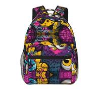 WBQLSL Sac à dos de voyage léger en forme de hibou de style graffiti adapté pour la randonnée, les voyages d'affaires, le camping, le fitness, l'école, l'université et d'autres occasions, avec un