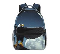 WBQLSL Sac à dos décontracté Eagle Under the Stars pour ordinateur portable pour voyage, randonnée, affaires, camping, gym