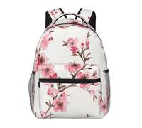 WBQLSL Sac à dos décontracté en fleurs de cerisier pour ordinateur portable pour voyage, randonnée, affaires, camping, gym