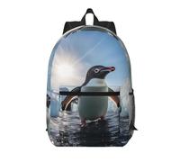 WBQLSL Sac à dos multi-poches imprimé pingouin - Léger et durable pour le travail, les voyages d'affaires et les sports de plein air