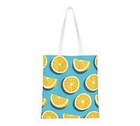 WBQLSL Sac à provisions Lemon Wedges Sac fourre-tout unisexe en toile légère, adapté pour le shopping, la promotion d'événements, les voyages, le travail, sac fourre-tout réutilisable, noir, taille