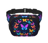 WBQLSL Sac banane élégant à motif de papillons formant un cercle, sac de sport de voyage léger, imperméable et résistant à l'usure