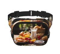 WBQLSL Sac banane élégant à motif petit-déjeuner, léger, imperméable et résistant à l'usure