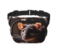 WBQLSL Sac banane élégant à motif tête de rat, sac de sport de voyage, imperméable et résistant à l'usure