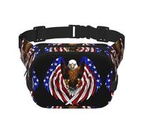 WBQLSL Sac banane imprimé aigle patriotique avec drapeau des États-Unis, sac à bandoulière élégant, sac de poitrine léger de voyage et de sport