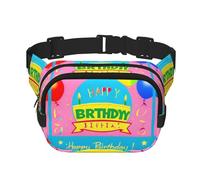 WBQLSL Sac banane imprimé ballon Happy Birthday sac à bandoulière élégant sac de poitrine léger voyage sport