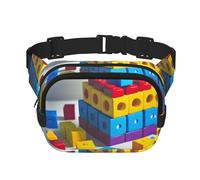 WBQLSL Sac banane imprimé blocs de construction colorés, sac à bandoulière élégant, sac de poitrine léger de voyage et de sport