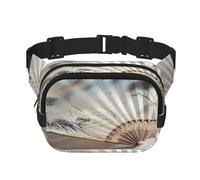 WBQLSL Sac banane imprimé éventail, sac à bandoulière élégant, sac de poitrine léger de voyage et de sport