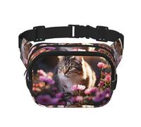 WBQLSL Sac banane imprimé floral Cat2, sac à bandoulière élégant, sac de poitrine léger de voyage et de sport