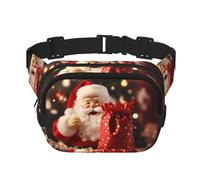 WBQLSL Sac banane imprimé Père Noël, sac à bandoulière élégant, sac de poitrine léger de voyage et de sport