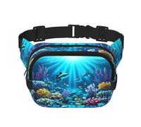 WBQLSL Sac banane imprimé Submarine Coral Rays - Sac à bandoulière élégant - Sac de poitrine léger pour le voyage et le sport