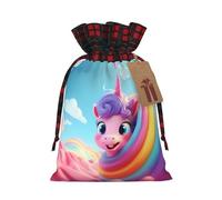 WBQLSL Sac cadeau licorne mignon en toile de jute - 21,1 x 30 cm sac à cordon de serrage fournitures de décoration de fête