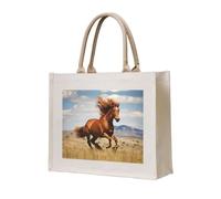WBQLSL Sac de plage à motif cheval au galop | Parfait pour la plage, les pique-niques, les voyages et les loisirs au bord de la piscine
