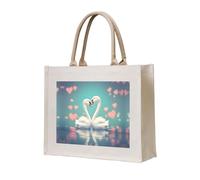 WBQLSL Sac de plage à motifs « The Swan in Love » - Parfait pour la plage, les pique-niques, les voyages et les loisirs au bord de la piscine