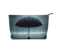 WBQLSL Sac de rangement en velours côtelé noir avec parapluie sous la pluie, peut contenir du rouge à lèvres, de la poudre et d'autres produits cosmétiques, noir, taille unique