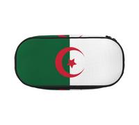 WBQLSL Sac de rangement imprimé drapeau de l'Algérie - Trousse à crayons multi-compartiments portable pour étudiant