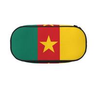 WBQLSL Sac de rangement imprimé drapeau du Cameroun - Trousse à crayons multi-compartiments portable pour étudiant