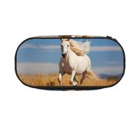 WBQLSL Sac de rangement imprimé étalon galop - Trousse à crayons multi-compartiments portable pour étudiant