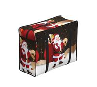 WBQLSL Sac de rangement Merry Christmas - Taille unique - Noir - Polyester avec doublure en vinyle - Fermeture éclair - 40 x 53 x 23 cm - Pliable avec poignées renforcées
