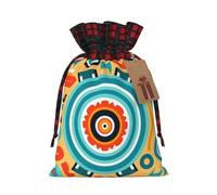 WBQLSL Sac de rangement pour bonbons et collations avec symboles culturels circulaires - 21 x 30 cm