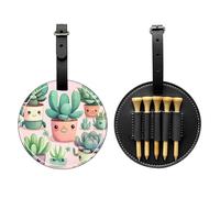 WBQLSL Sac de rangement pour tees de golf imprimé avec jolies plantes succulentes - Design léger pour un rangement rapide des tees de golf