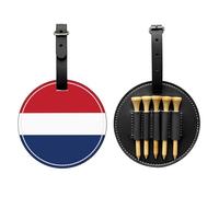 WBQLSL Sac de rangement pour tees de golf imprimé drapeau néerlandais - Design léger pour un rangement rapide des tees de golf