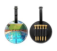 WBQLSL Sac de rangement pour tees de golf imprimé flamant rose et piscine - Design léger pour un rangement rapide des tees de golf