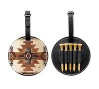 WBQLSL Sac de rangement tendance pour tees de golf imprimé amérindien - Design léger pour un rangement rapide des tees de golf