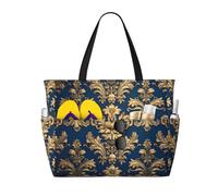 WBQLSL Sac de voyage à motif damassé pour salle de gym/piscine/magasinage/court voyage
