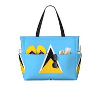 WBQLSL Sac de voyage avec motif drapeau de Sainte-Lucie pour la salle de gym/la piscine/le supermarché/court voyage